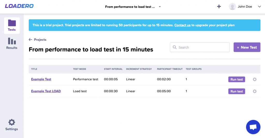 perform load testing