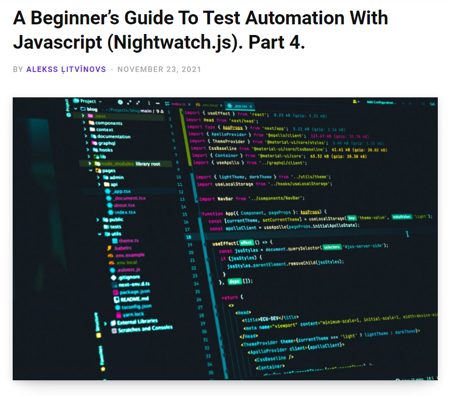 A Beginner’s Guide To Test Automation With Javascript (Nightwatch.js). Part 4.